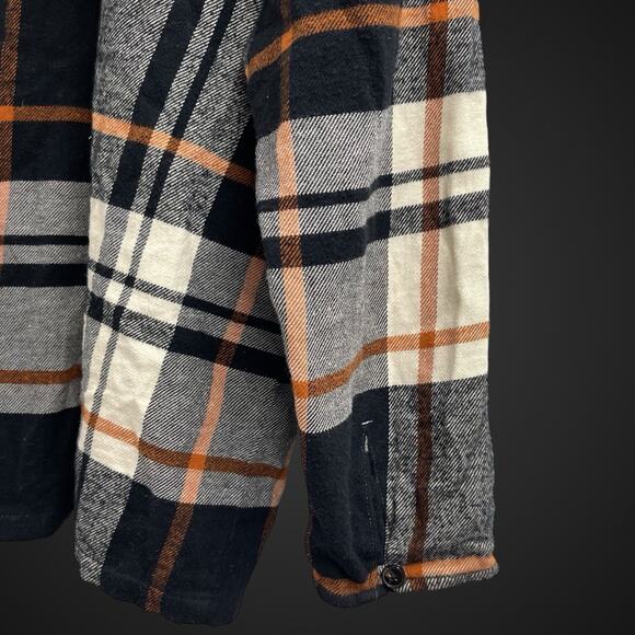 The Perfect Flannel By Madewell Black Orange Small 100% Cotton - Picture 9 of 9